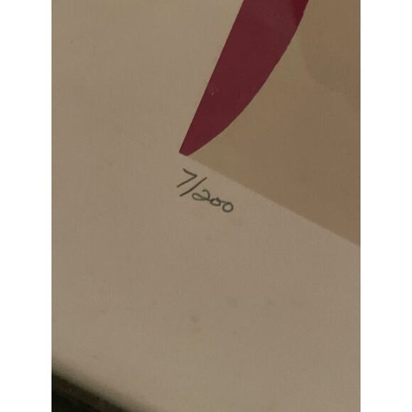 PATRICK NAGEL 1980 ART WORK FRAMED DENISE 7/200 33’by 47’ SIGNED COLLECTIBLE - Picture 2 of 9